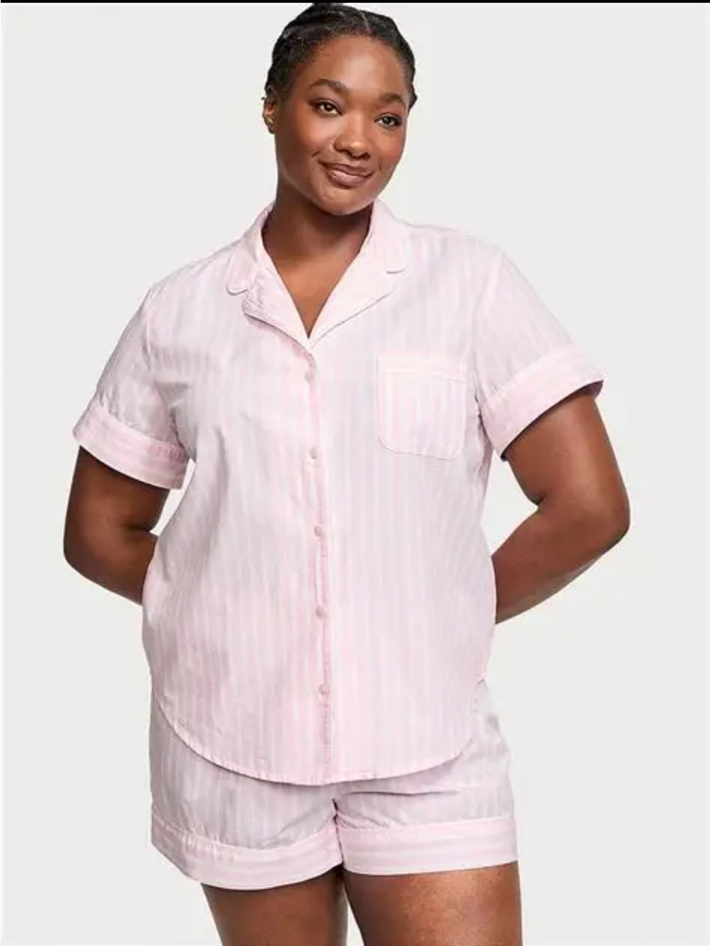 Victoria’s Secret Pink & White Stripe Pajama Short Set